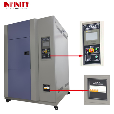 Thermal Shock Hot Cold Impact Test Chamber Cooling Rate Cold Storage Area Down From RT To-55C In Only 75min