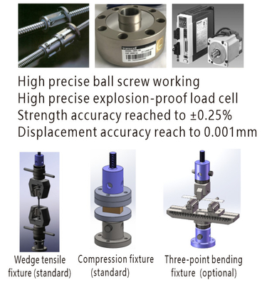 Servo Controlled Universal Tensile Testing Machine For Food Compression Load Resolution 1/500