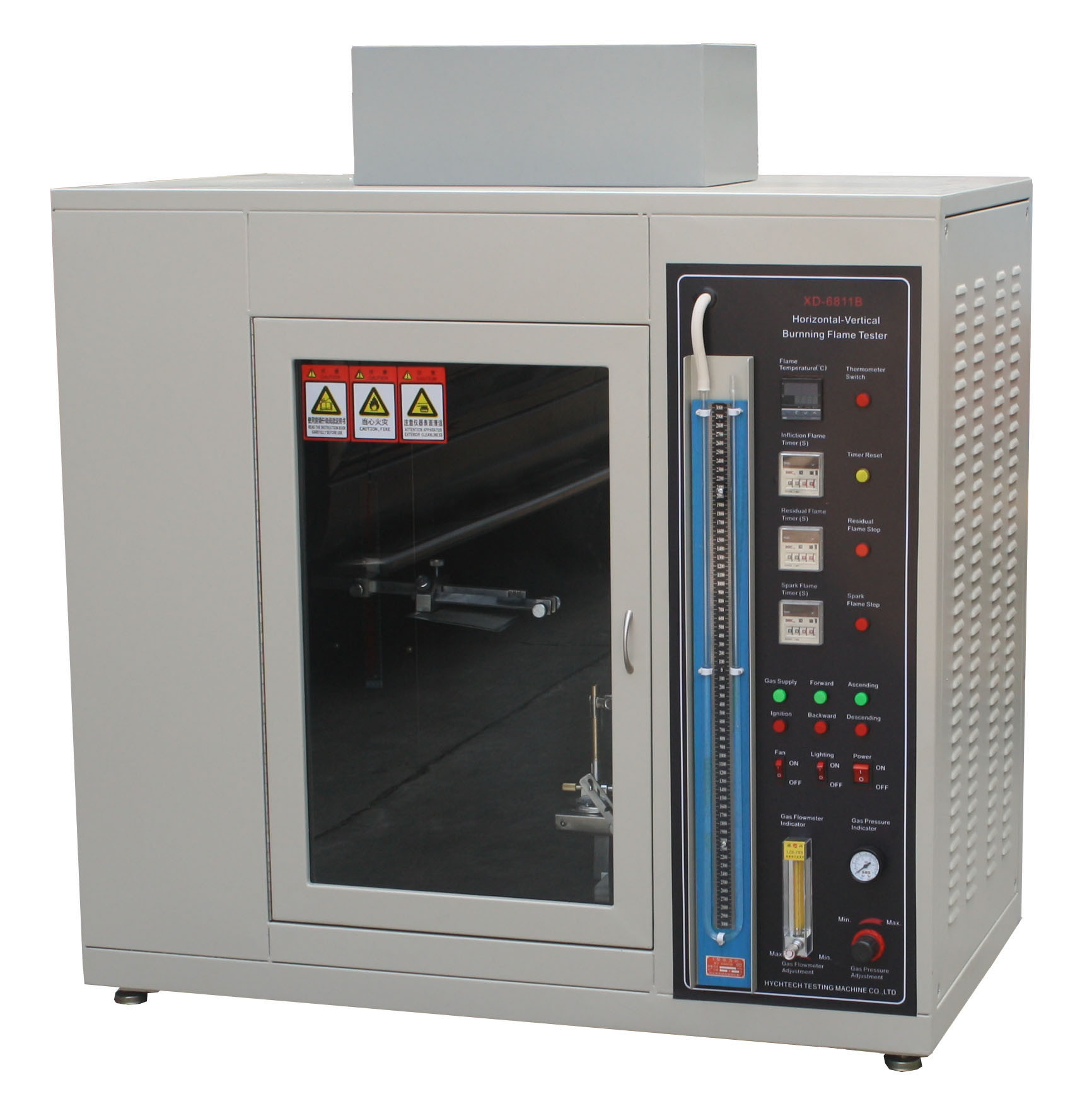 Fire Flame Plastic Burning Test Chamber UL 94 Standard AC 220V 50Hz 35～98%RH