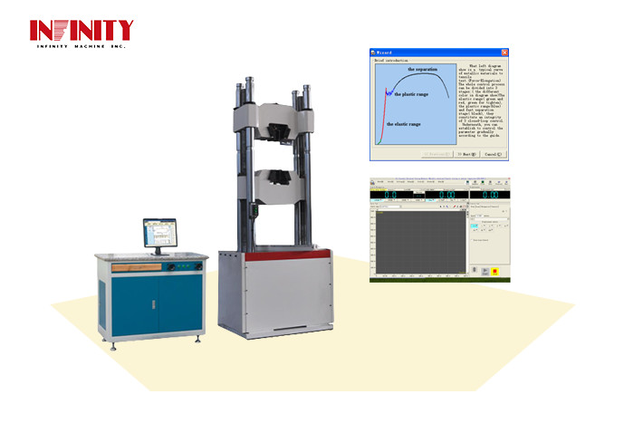 Max tensilespace 1000mm Hydraulic Universal Testing Machine for Flat Sample Clamping Thickness 0-60mm