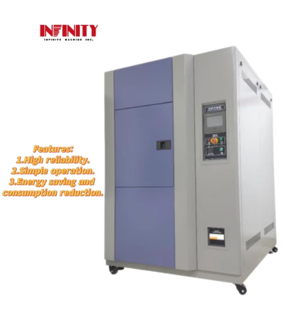 Three Box High Reliability Programmed Cold And Hot Impact Test Chamber For Machinery Industry